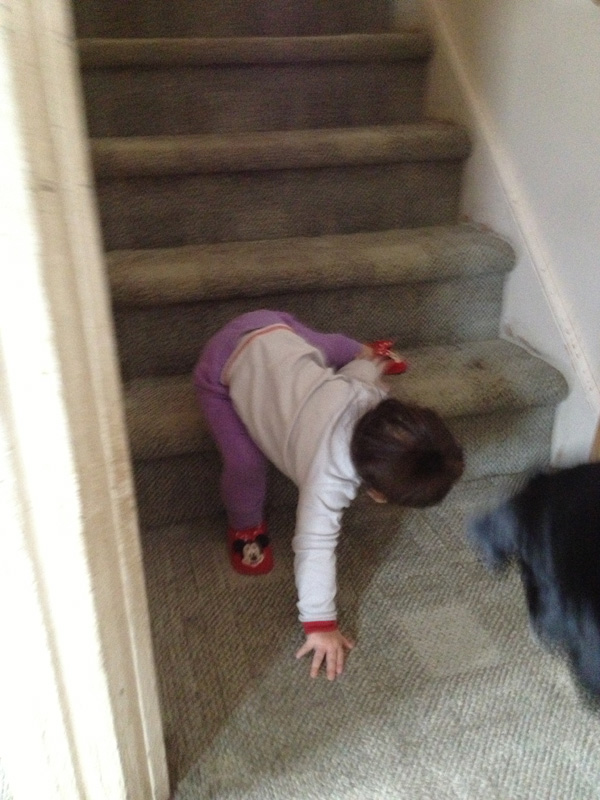 Zoe practicing her karate!