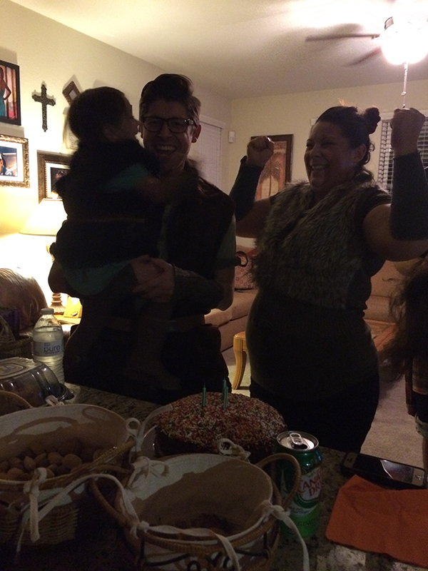 Celebrating Dadda's 30th birthday and our little secret popped!